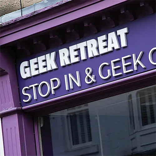 The-geek-retreat-Ogden-shopfront-sign-by-knaresborough-graphics Shop front Signage for the Geek Retreat in Harrogate