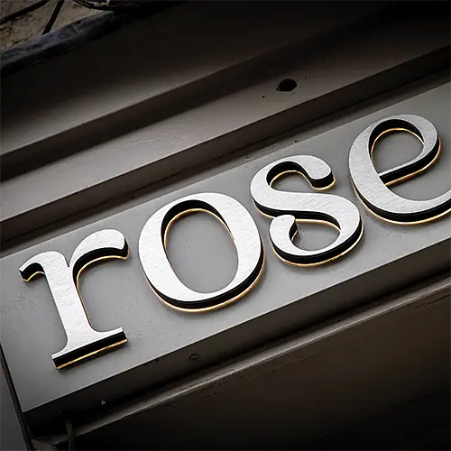rose-shopfront-sign-by-knaresborough-graphics Backlight brushed metal signage